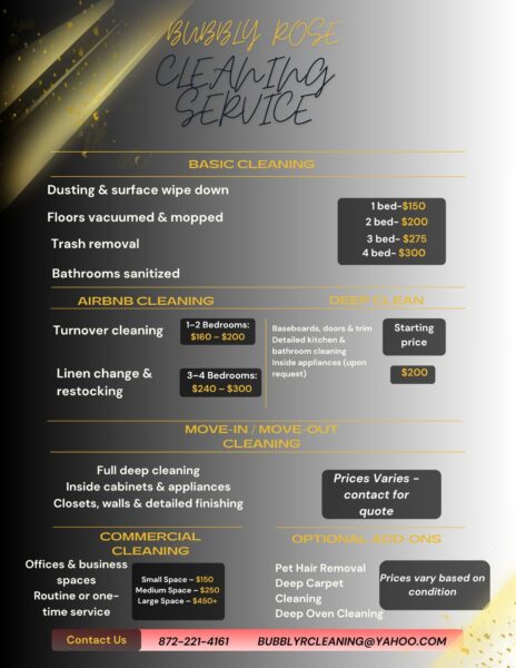 Bubbly Rose Cleaning